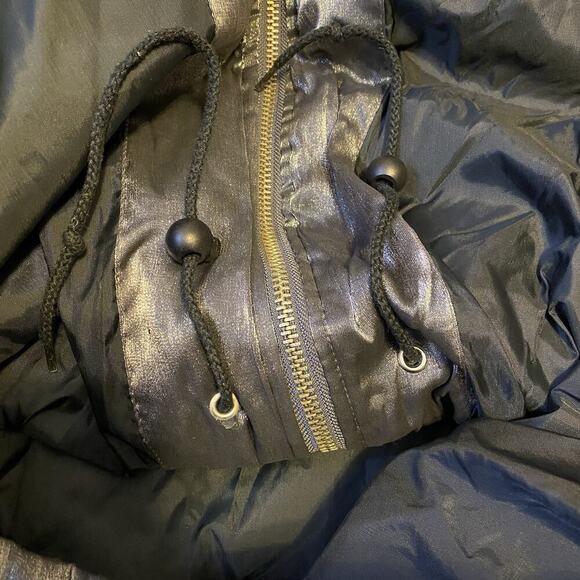 Vintage Climate Zone Women L Puffer Coat Jacket Metallic Silver Faux Fur Fullzip - Picture 9 of 11